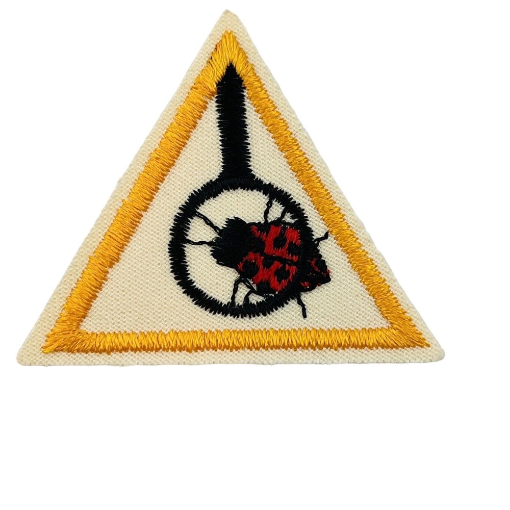 Vintage Brownie Try-Its Outdoor Fun Badge Triangle Patch 1980s Girl Scouts